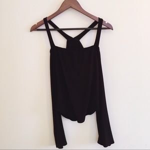 LNA Cold Shoulder Long Sleeve Sweater Ribbed S